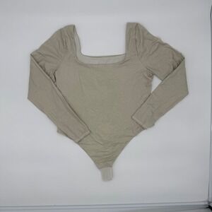 Lululemon Align Long Sleeve‎ Square Neck Bodysuit Gold Metallic Shine